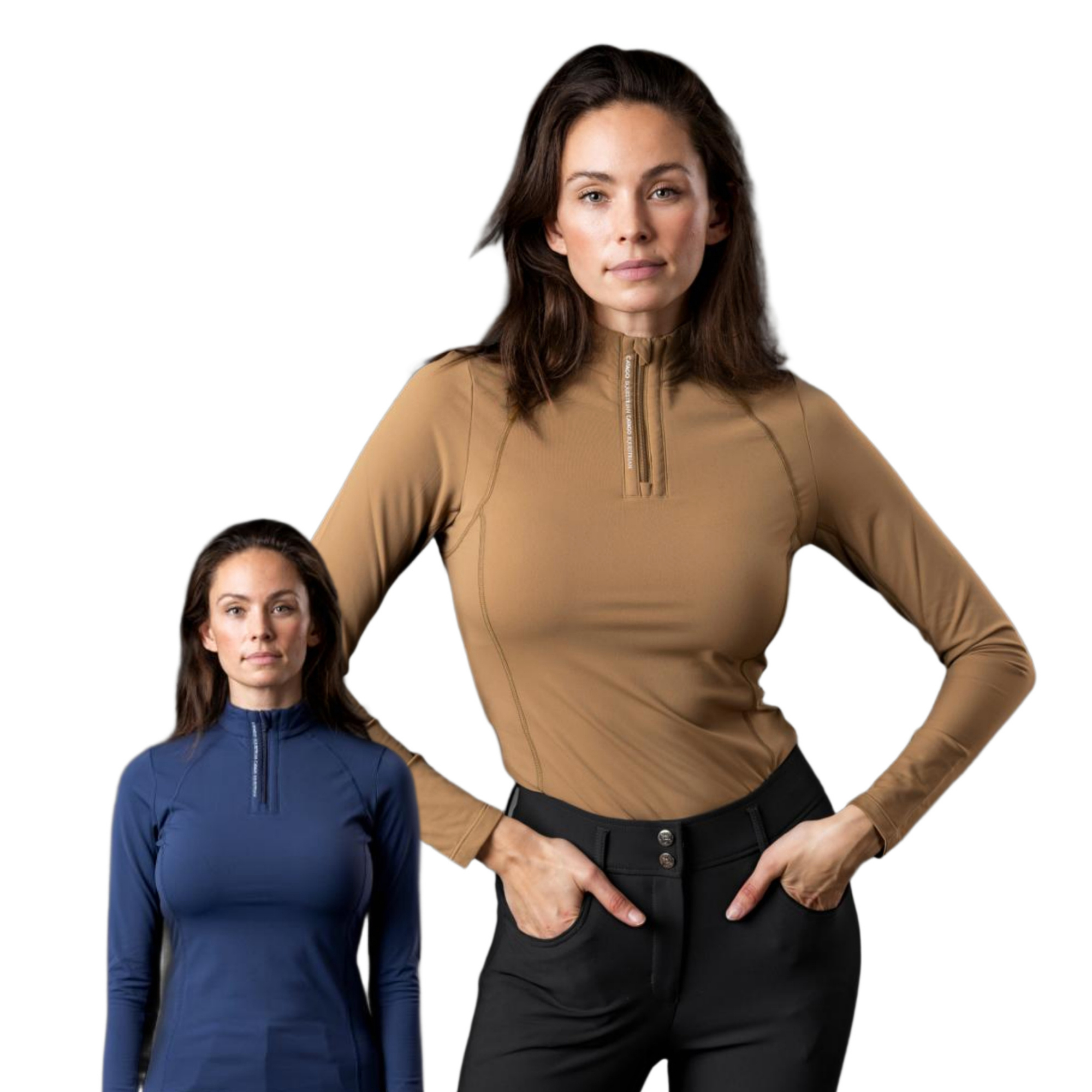 CATAGO Bree langærmet ridetrøje med half-zip Navy XS