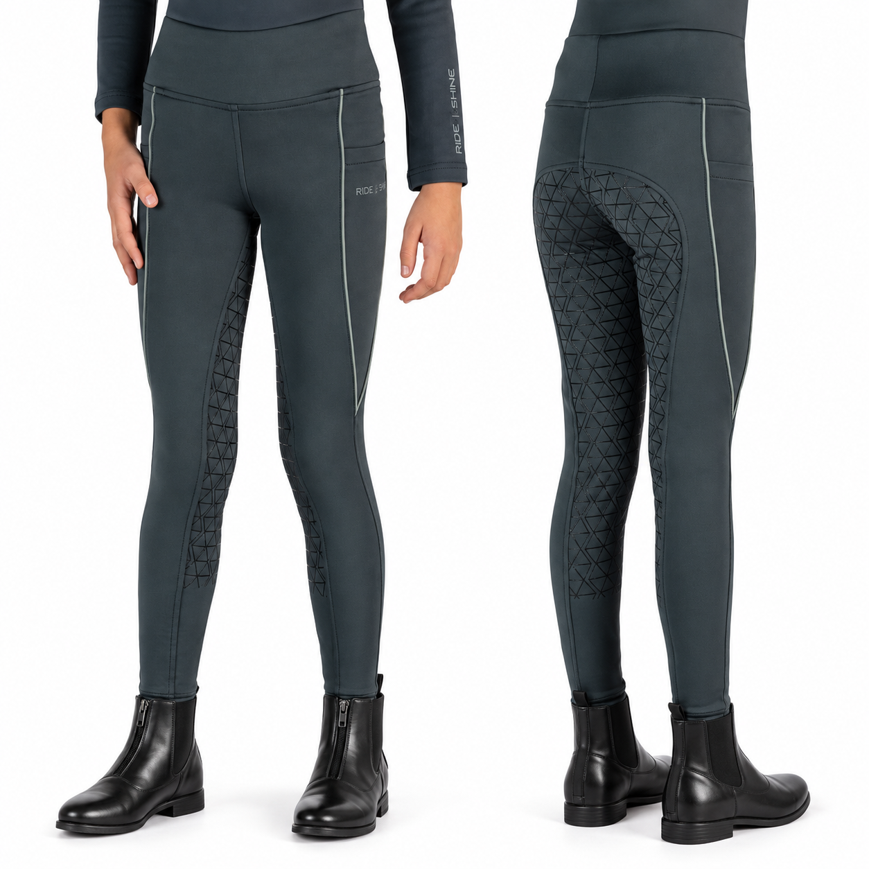 Red Horse Kids Vinter Ridetights - Yuna - Blue Steel 128