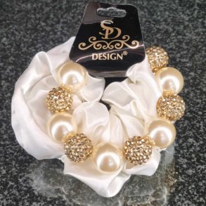 SD SATIN ELASTIK - PERLE og CRYSTAL