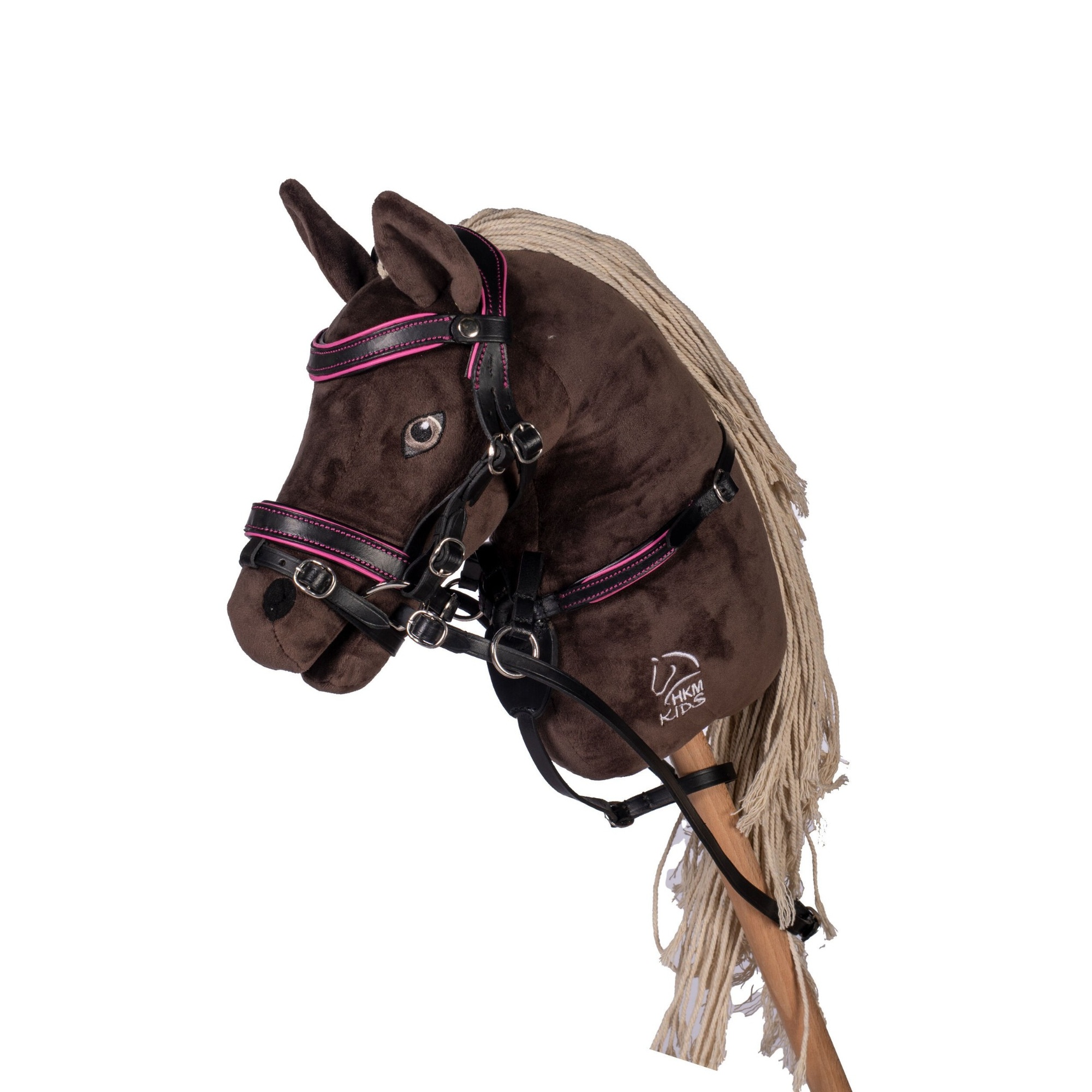 HKM trense til Hobby Horse sort/pink